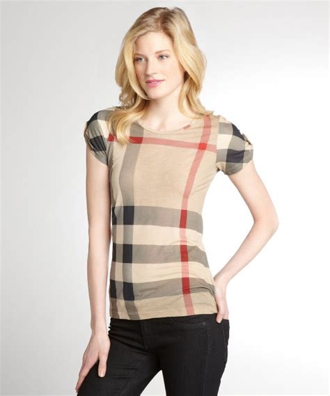 burberry brit khaki new classic check jersey t-shirt|Burberry her fragrance.